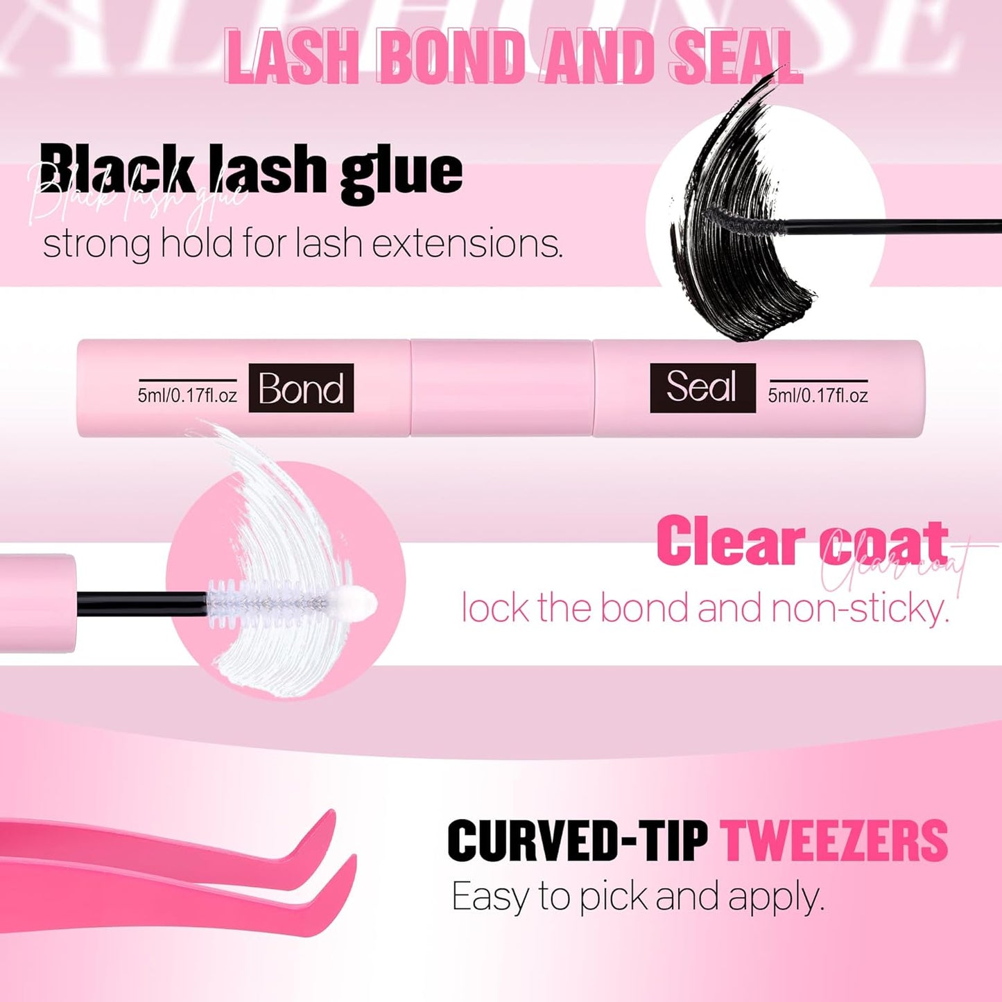 Fluffier Lash Clusters Kit 2 Styles Mixed Cluster Eyelash Extensions Kit Wispy Individual Lashes DIY Lash Extension Kit with Bond and Seal Tweezers by