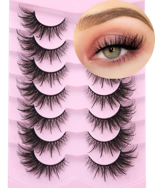 Fox Eye Lashes Wispy Faux Mink Lashes Volume Fairy Cat Eye Lashes That Look like Extensions Spiky Fake Eyelashes 20Mm Long Lash with Spikes