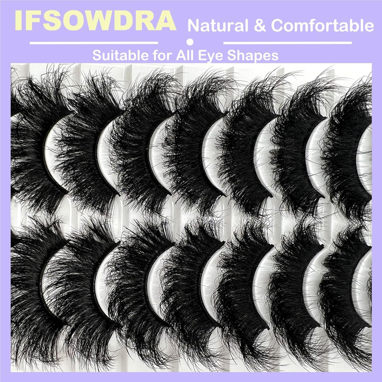 Mink Lashes Fluffy Wispy 20Mm 3D Volume Full Dramatic Faux Mink D Curl Long Strip Lashes Pack 25 Mm Big Cat Eye False Eyelashes