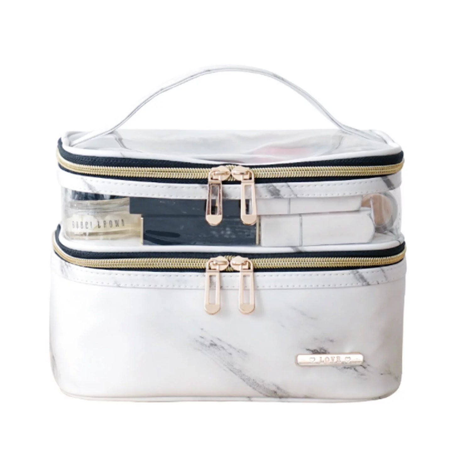 Makeup Bag Cosmetic Bag Travelling Make up Bag Organizer Travel Cases for Women Girls Reusable Toiletry Bags(White Marble)