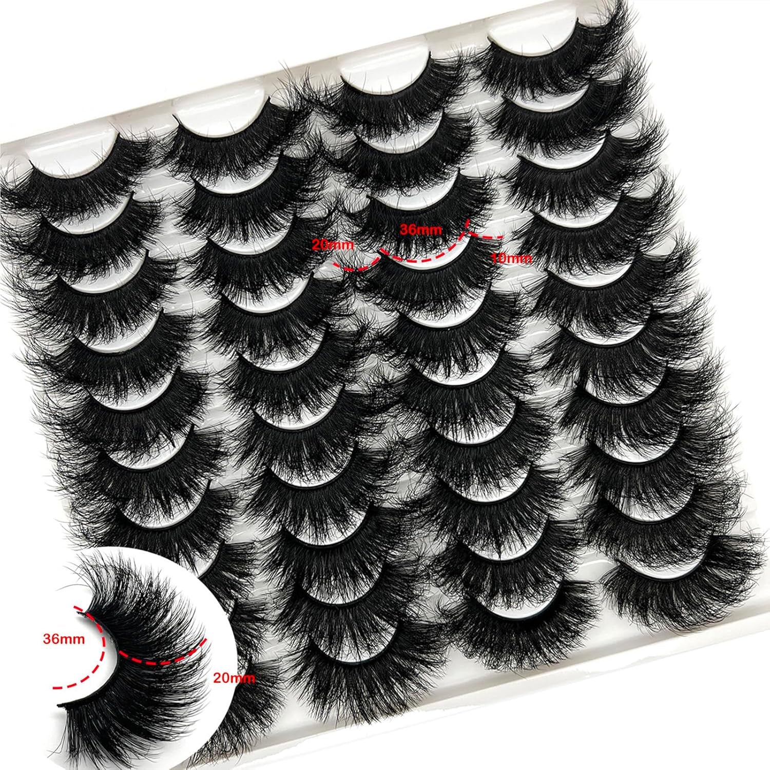 Mink Lashes Fluffy Wispy 20Mm 3D Volume Full Dramatic Faux Mink D Curl Long Strip Lashes Pack 25 Mm Big Cat Eye False Eyelashes