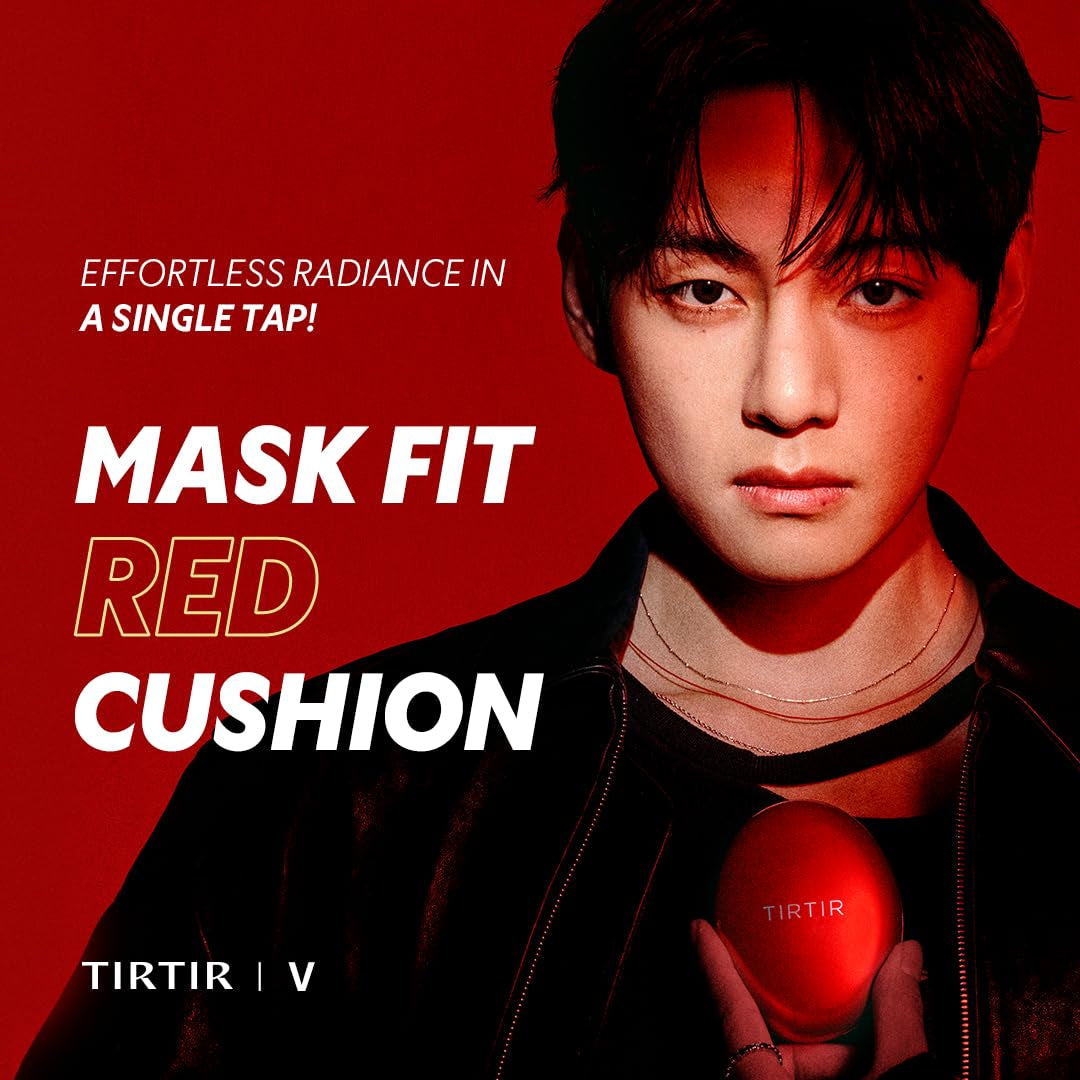 Mask Fit Red Cushion Foundation | Full Coverage, Weightless, Skin Fit, Satin Glow Finish, Korean Makeup BB Foundation, Beauty, Tattoo Cover Up, Buildable (#21W Natural Ivory, 0.63 Fl Oz)