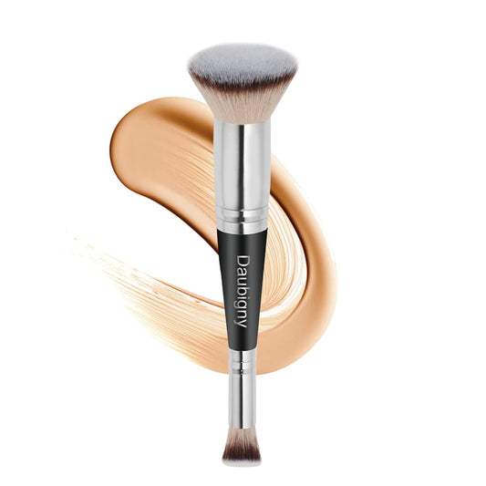 Makeup Brushes Dual-Ended Pro Foundation Brush Concealer Brush Perfect for Any Look Premium Hair Flat Top Flawless Brush Ideal for Liquid, Cream, Powder,Blending, Buffing,Concealer