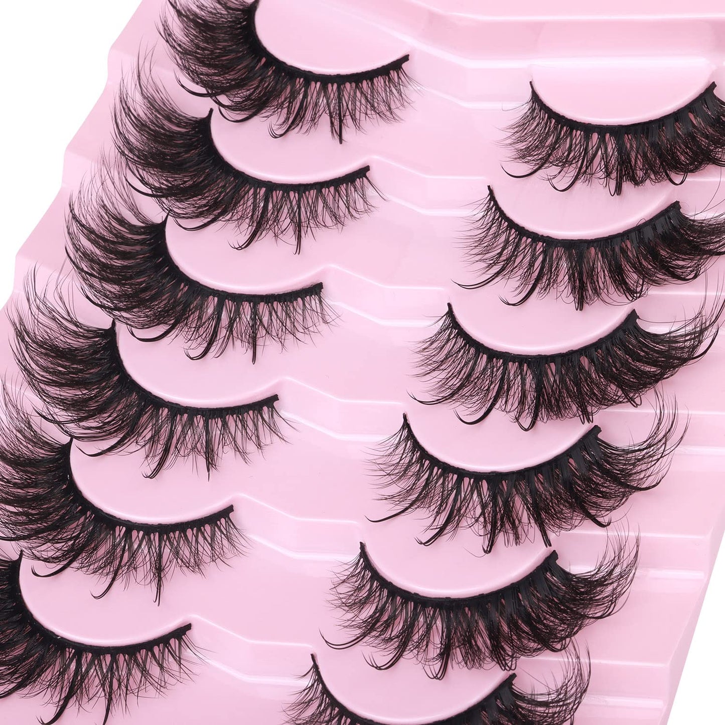 Fox Eye Lashes Wispy Faux Mink Lashes Volume Fairy Cat Eye Lashes That Look like Extensions Spiky Fake Eyelashes 20Mm Long Lash with Spikes