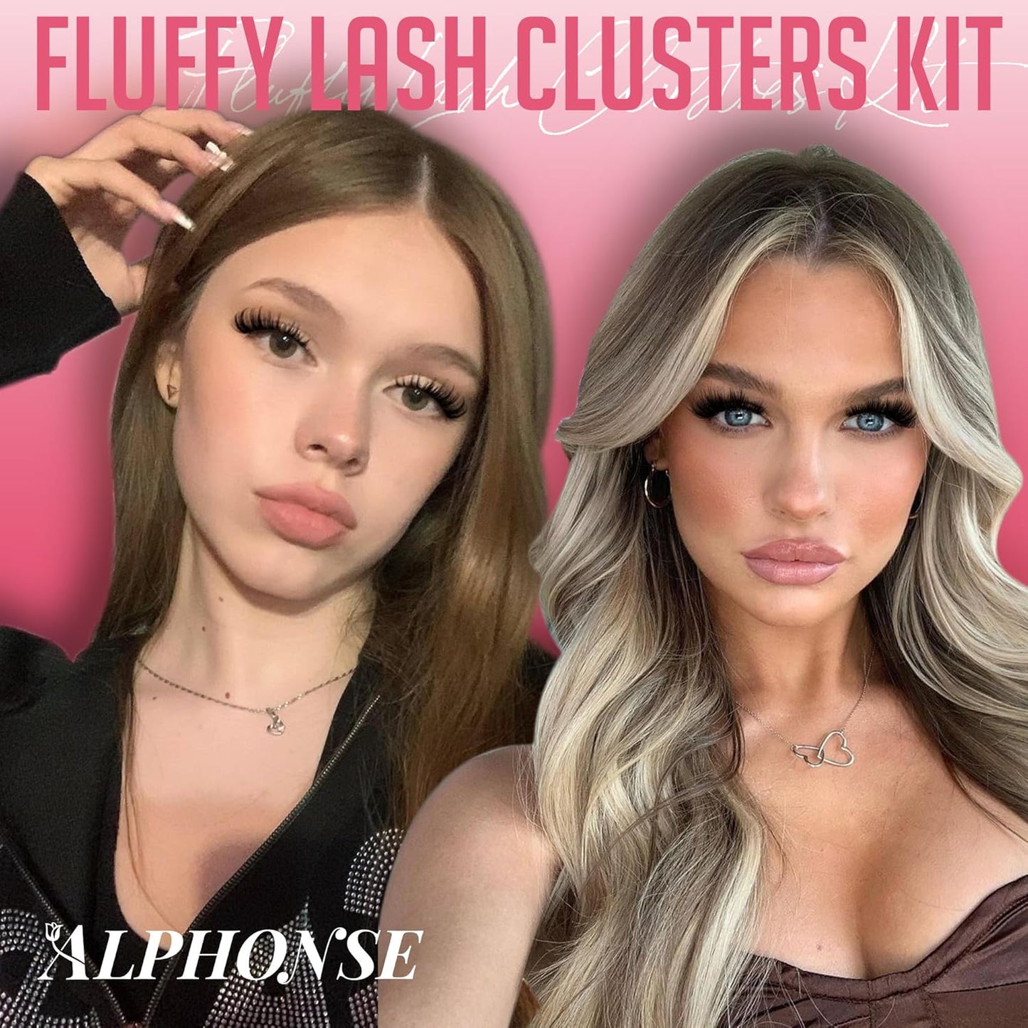 Fluffier Lash Clusters Kit 2 Styles Mixed Cluster Eyelash Extensions Kit Wispy Individual Lashes DIY Lash Extension Kit with Bond and Seal Tweezers by