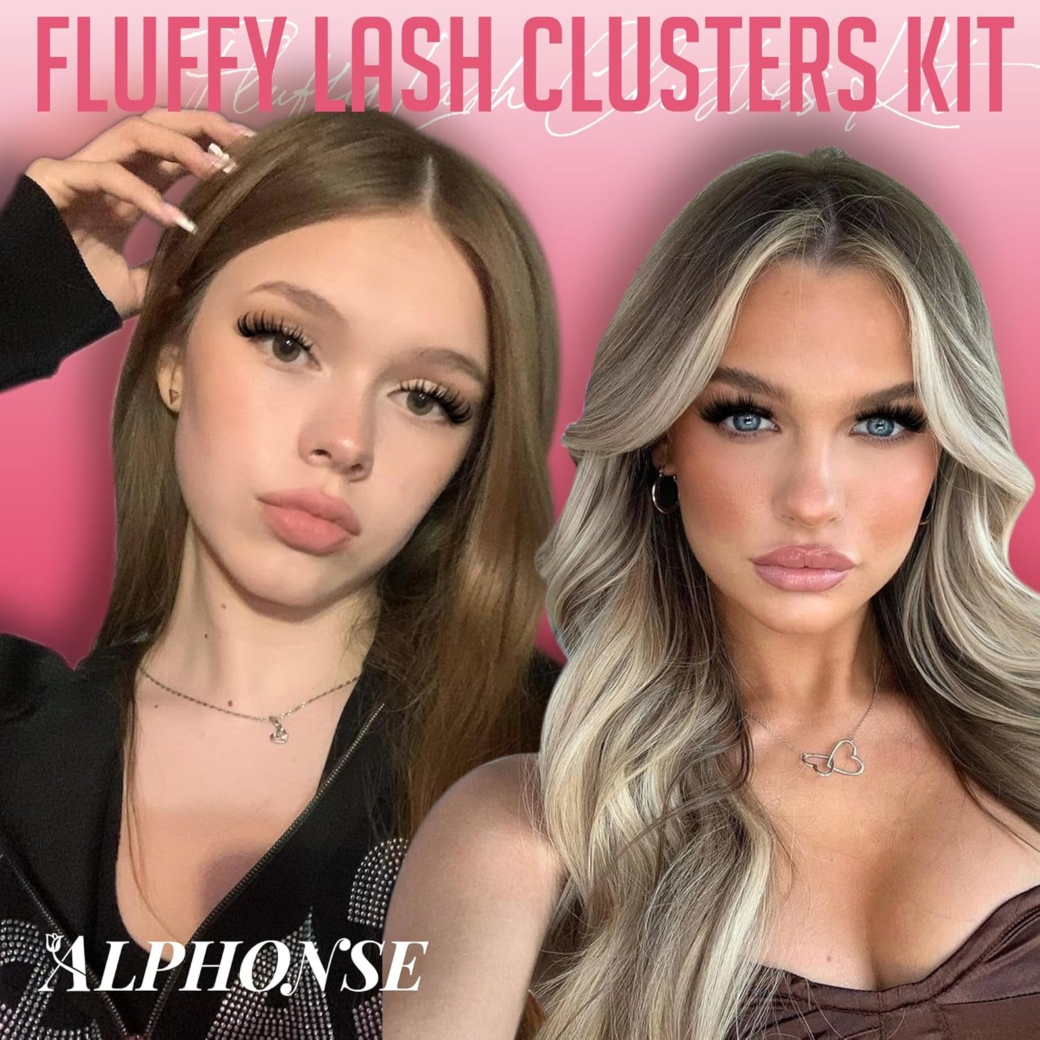 Fluffier Lash Clusters Kit 2 Styles Mixed Cluster Eyelash Extensions Kit Wispy Individual Lashes DIY Lash Extension Kit with Bond and Seal Tweezers by