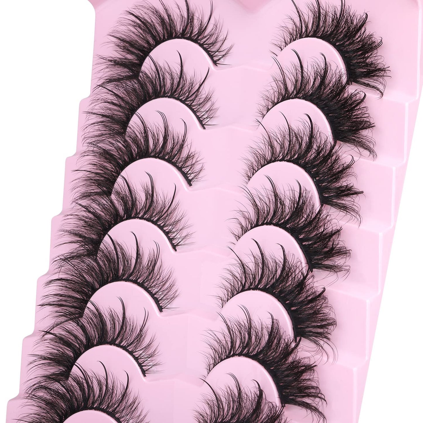 Fox Eye Lashes Wispy Faux Mink Lashes Volume Fairy Cat Eye Lashes That Look like Extensions Spiky Fake Eyelashes 20Mm Long Lash with Spikes